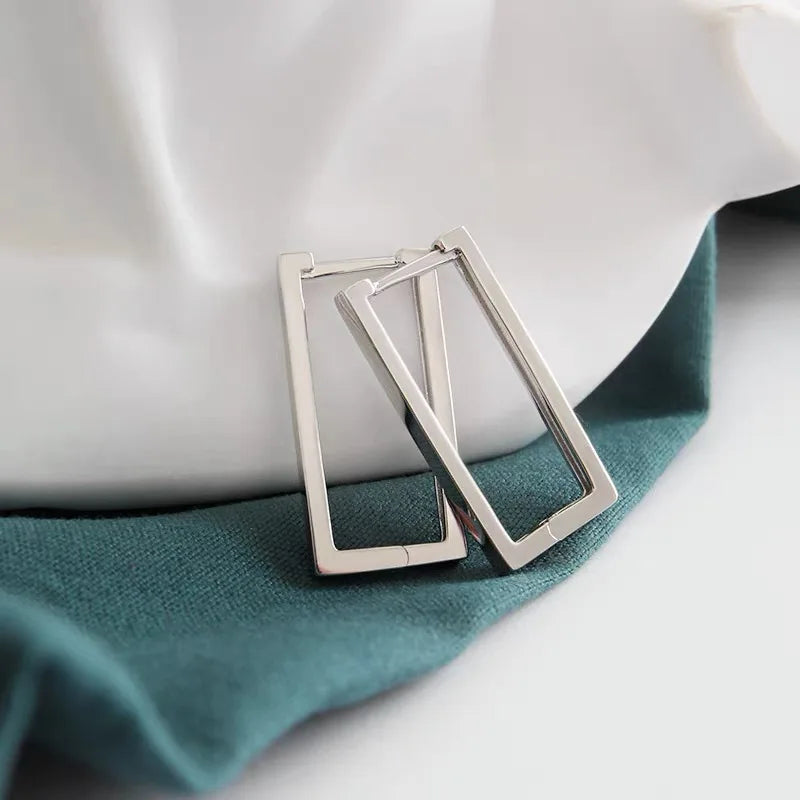 Earrings for Women Chic Geometric Hoop Earrings for Women, Square Rectangle Huggie, Minimalist Ear Jewelry