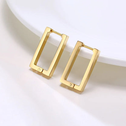 Earrings for Women Chic Geometric Hoop Earrings for Women, Square Rectangle Huggie, Minimalist Ear Jewelry