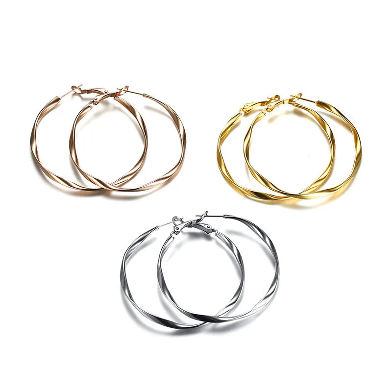 Earrings for Women Large Hoop Earing Stainless Steel Circle Earrings Female Jewelry