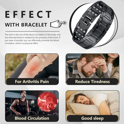 Titanium Steel Bracelets with 3X Ultra Strenth Neodymium Magnetic Therapy Link Bracelet for Men and Women