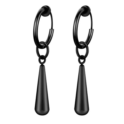 Earrings for Women Water Drop Earrings, Glossy Stainless Steel Clip Ear Jewelry