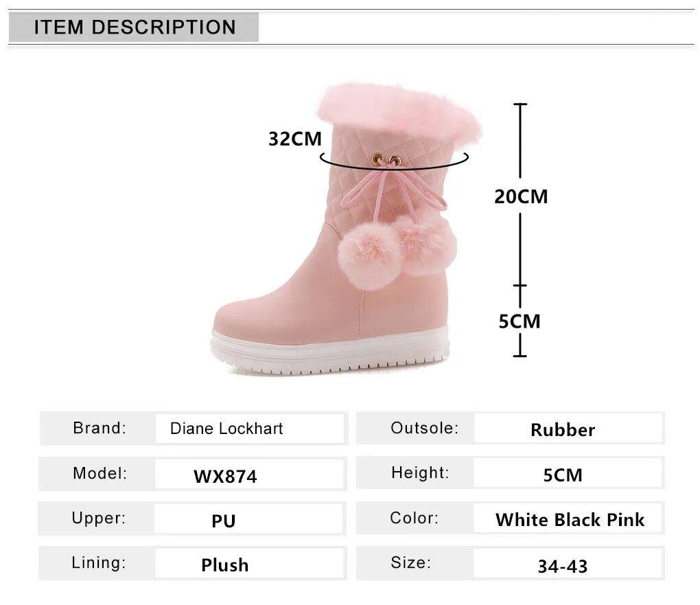 Winter Boots For Women - Botas de Invierno de Mujer Platform Thick Plush Warm Zip specs