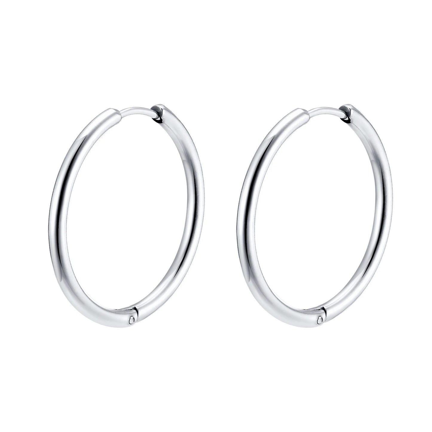 Earrings for Women Hoops, Simple Minimalist Stainless Steel Huggies, Anti Allergy Hoops