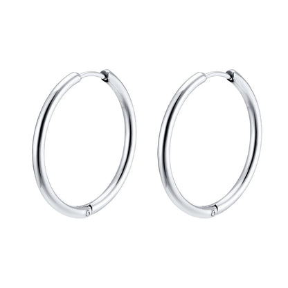 Earrings for Women Hoops, Simple Minimalist Stainless Steel Huggies, Anti Allergy Hoops