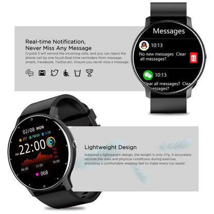 Smart Watch Full Touch Screen Digital Fitness Tracker IP68 Waterproof Sports Smartwatch for Men or Women