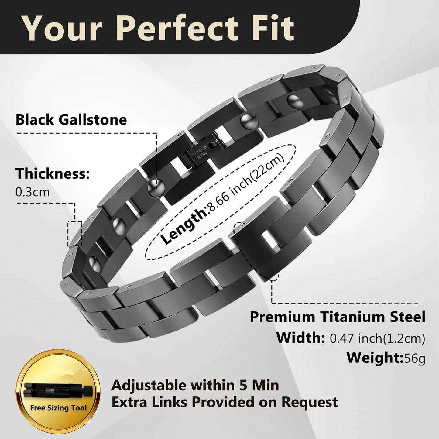 Titanium Steel Bracelet Stainless Steel Magnetic therapy Classic Bracelets for men and women