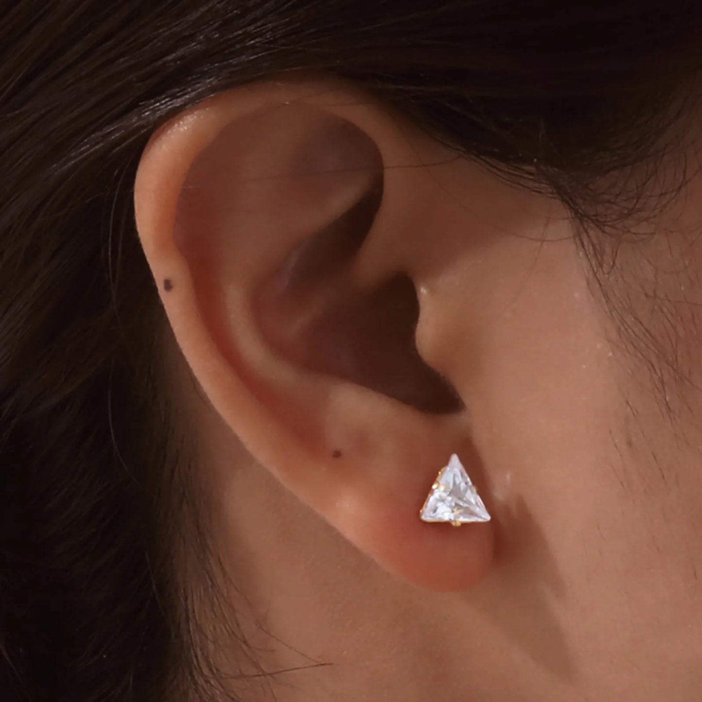 Earrings for Women AAA Cubic Zirconia Stone, Geometric Triangle Crystal Stud Earring, Unisex Jewelry