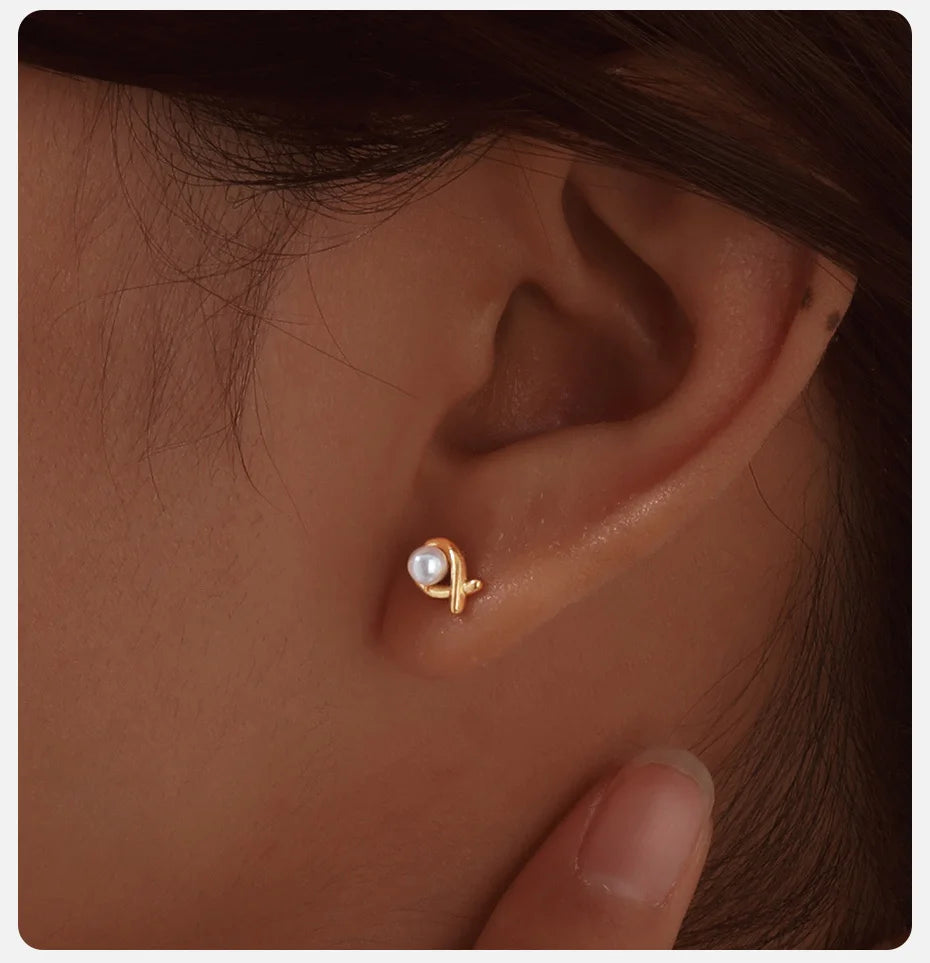 Earrings For Women Stainless Steel Stud Zircon Inlay, Hollowed Out Crown Gold Plated Fashion Jewelry