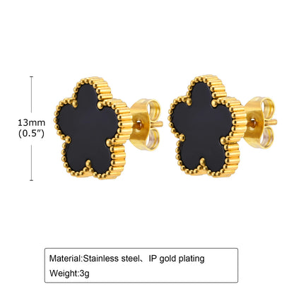 Earrings for Women Elegant Flower Stud Earrings for Women Girls Stainless Steel Classic Jewelry