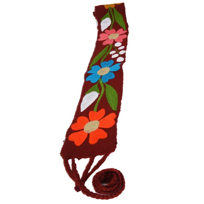 Mexican Embroidered Belt NA-TM-78055-G Wine