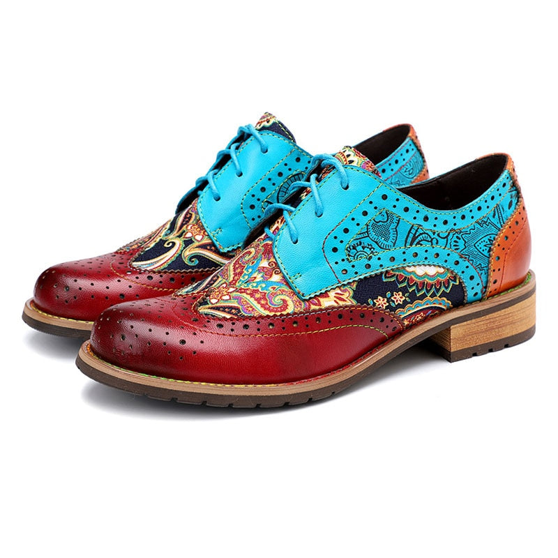 Wing Tip Shoes Vintage Carved brogues Loafers Shoes For Women 