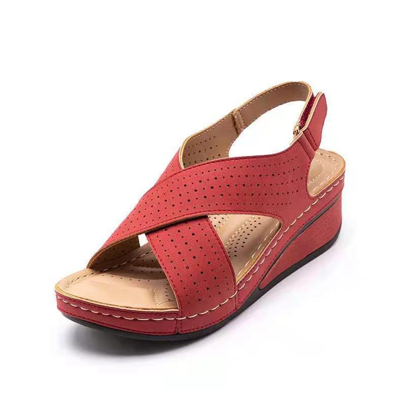 Womens Red Espadrille Wedge Sandals With Studs And Rivets, Gladiator Style  Platform Heels With Ankle Strap From Sportsshoe88, $61.56 | DHgate.Com