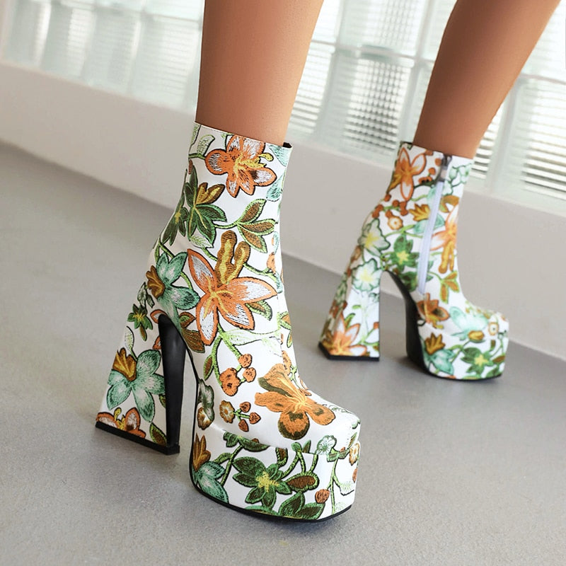 Colorful booties outlet heels